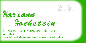 mariann hochstein business card